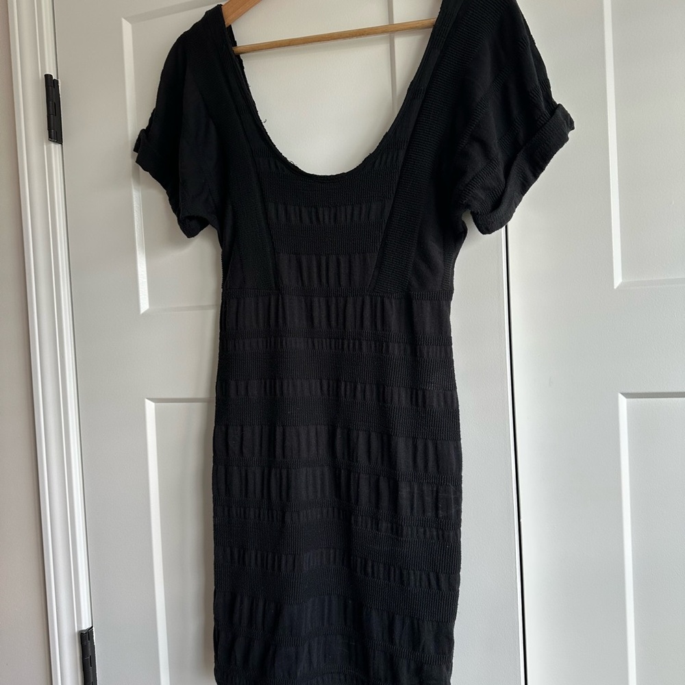 Free People Black Knit Mini Dress